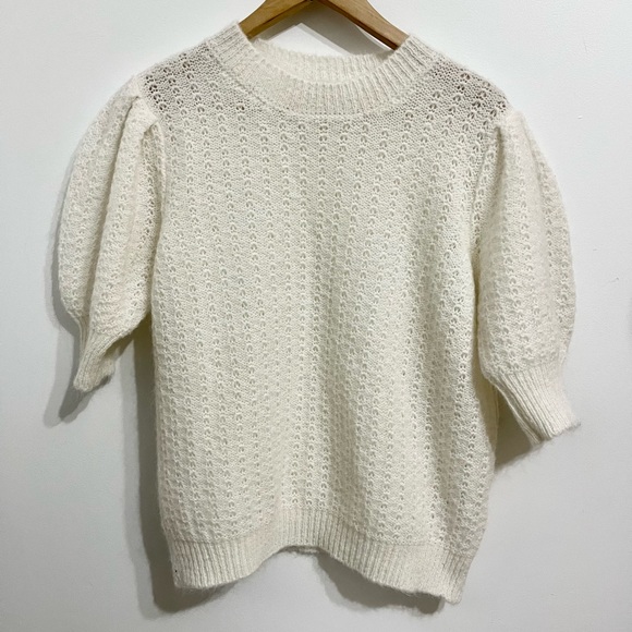 Sara Corsi Italian Off-White sweater, wool and mohair blend - Picture 1 of 6